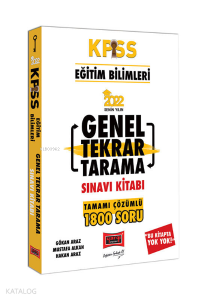 2022 KPSS Eğitim Bilimleri Tamamı Çözümlü Genel Tekrar Tarama Sınavı Kitabı