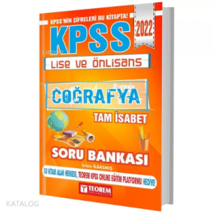 2022 KPSS Lise Ön Lisans Coğrafya Tam İsabet Soru Bankası