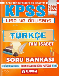 2022 KPSS Lise ve Önlisans Tam İsabet Türkçe Teorem Yayıncılık