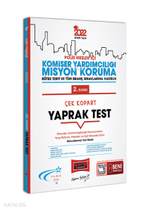 2022 Polis Meslek İçi Komiser Yardımcılığı Misyon Koruma Rütbe Terfi Yaprak Test