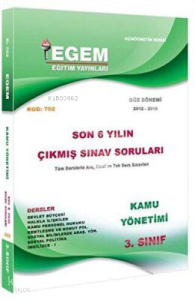 3. Sınıf 5. Yarıyıl Kamu Yönetimi Son 6 Yılın Çıkmış Sorular