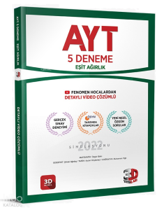 3D Yayınları AYT 5'li Eşit Agırlık Deneme Tamamı Video Çözümlü