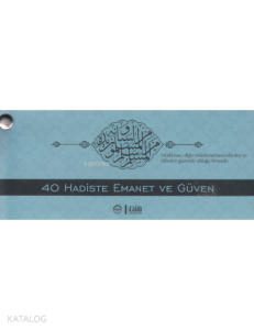 40 Hadiste Emanet ve Güven Kartelası