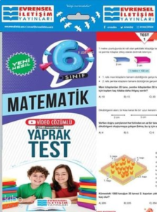 6. Sınıf Matematik Yeni Nesil Video Çözümlü Yaprak Test Evrensel İletişim Yayınları
