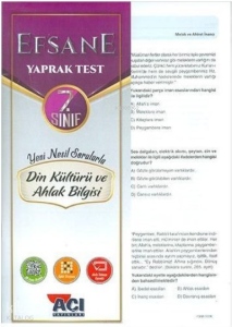 7. Sınıf Din Kültürü ve Ahlak Bilgisi Efsane Çek Kopart Yaprak Test Açı Yayınları