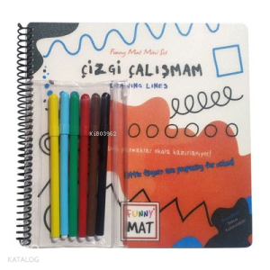 Akademi Çocuk-Funny Mat - MİNİ SET - ÇİZGİ ÇALIŞMAM (KALEMLİ)