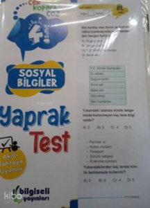 Bilgiseli Yayınları 4. Sınıf Sosyal Bilgiler Yaprak Test