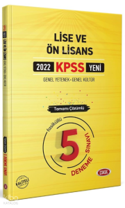 Data Kpss Lise Ve Ön Lisans Tamamı Çözümlü 5  Deneme Sınavı 2022