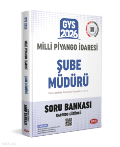Data Yayınları 2026 Milli Piyango İdaresi Genel Müdürlüğü GYS Şube Müdürü Soru Bankası - Karekod Çözümlü