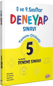 Editör Yayınları 8-9. Sınıf Deneyap Tamamı Çözümlü 5 Deneme Sınavı