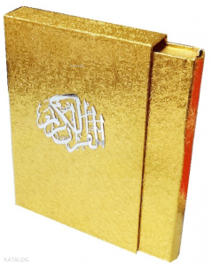 Gold Kaplama Mühürlü Kuran-ı Kerim (Ciltli - Kutulu - Orta Boy)