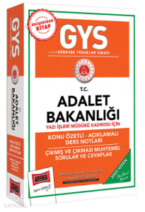 GYS Adalet Bakanlığı Yazı İşleri Müdürü Kadrosu İçin Konu Özetli Açıklamalı Ders Notları