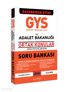 GYS T.C. Adalet Bakanlığı Tüm Ünvanlar İçin Ortak Konular Soru Bankası