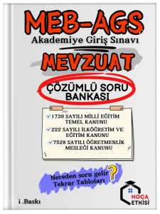 Hoca Etkisi Yayınları MEB-AGS Mevzuat Çözümlü Soru Bankası