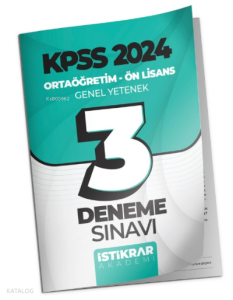 KPSS 2024 Ortaöğretim-Ön Lisans Genel Yetenek (Matematik - Türkçe) 3 Deneme Sınavı
