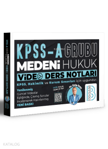 KPSS A Grubu Medeni Hukuk Video Ders Notları