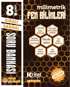Kriter Akademi Yayınları 8. Sınıf Fen Bilimleri Milimetrik Soru Bankası