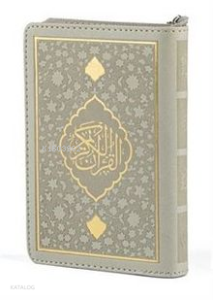 Kuranı Kerim Hamid Aytaç Hatlı Büyük Cep Boy Fermuarlı Kılıf Termo Cilt ;(Beyaz R.1653)