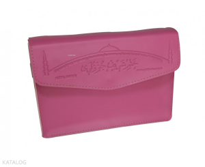 Otuz Cüz Mühürlü Kuran-ı Kerim-Suni Deri Çantalı (Orta Boy) (234 Pembe)