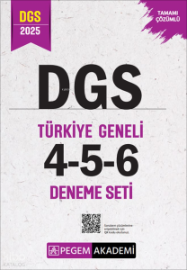 Pegem Akademi 2025 DGS Tamamı Çözümlü Türkiye Geneli 4 - 5 - 6 (3'lü Deneme Seti)