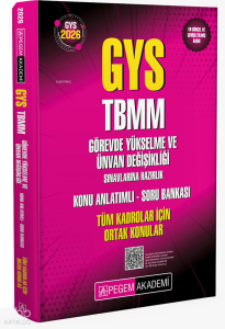 Pegem Akademi  2026 GYS TBMM Görevde Yükselme ve Ünvan Değişikliği Sınavlarına Hazırlık Konu Anlatımlı Soru Bankası - Tüm Kadrolar İçin Ortak Konular