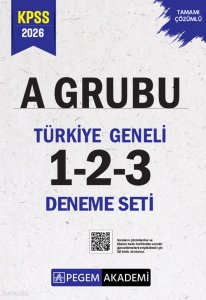Pegem Akademi 2026 KPSS A Grubu Tamamı Çözümlü Türkiye Geneli 1-2-3  Deneme Seti