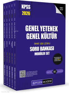 Pegem Akademi 2026 KPSS Genel Yetenek Genel Kültür Tamamı Çözümlü Soru Bankası Seti - (5 Kitap)