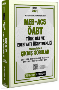 Pegem Akademi 2026 MEB AGS ÖABT Türk Dili ve Edebiyatı Öğretmenliği Tamamı Çözümlü Çıkmış Sorular