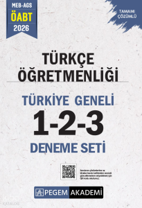 Pegem Akademi 2026 MEB AGS ÖABT Türkçe Öğretmenliği Tamamı Çözümlü Türkiye Geneli 1-2-3 Deneme Seti