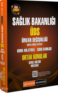 Pegem Akademi 2026 ÜDS Sağlık Bakanlığı Ünvan Değişikliği Sınavlarına Hazırlık Konu Anlatımlı Soru Bankası Ortak Konular Genel Kültür Mevzuat