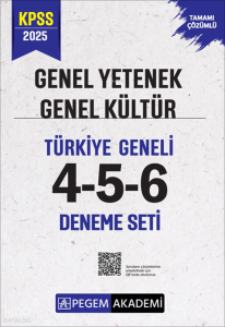 Pegem Akademi KPSS Genel Yetenek Genel Kültür Tamamı Çözümlü Türkiye Geneli 4 - 5 - 6 (3'lü Deneme Seti)