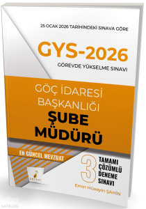 Pelikan Yayınevi GYS 2026 Görevde Yükselme Sınavı Göç İdaresi Başkanlığı Şube Müdürü Tamamı Çözümlü 3 Deneme Sınavı
