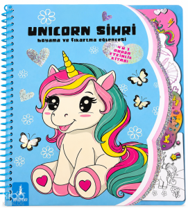 Unicorn Sihri Boyama ve Çıkartma Eğlencesi (Spiralli)