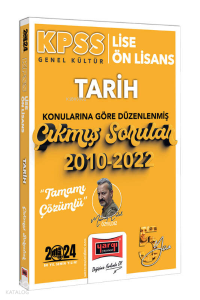 Yargı Yayınları 2024 KPSS Lise Ön Lisans Genel Kültür Tarih Konularına Göre Düzenlenmiş 2010-2022 Tamamı Çözümlü Çıkmış Sorular