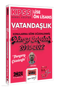 Yargı Yayınları 2024 KPSS Lise Ön Lisans Genel Kültür Vatandaşlık Konularına Göre Düzenlenmiş 2010-2022 Tamamı Çözümlü Çıkmış Sorular