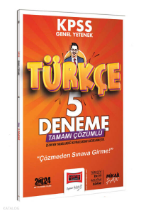 Yargı Yayınları KPSS Genel Yetenek Türkçe Tamamı Çözümlü 5 Deneme