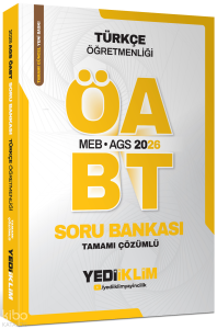 Yediiklim 2026 MEB AGS ÖABT Türkçe Öğretmenliği Tamamı Çözümlü Soru Bankası
