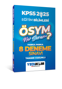 Yediiklim Yayınları 2025 KPSS Eğitim Bilimleri ÖSYM Ne Sorar Tamamı Çözümlü 8 Fasikül Deneme Sınavı