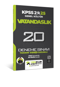 Yediiklim Yayınları 2025 KPSS Genel Kültür Atölye Serisi Vatandaşlık Tamamı Video Çözümlü 20 Deneme Sınavı