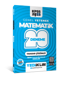 Yediiklim Yayınları 2025 KPSS Genel Yetenek Matematik Tamamı Çözümlü 20 Deneme