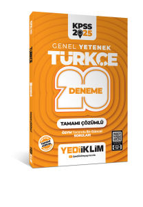 Yediiklim Yayınları 2025 KPSS Genel Yetenek Türkçe Tamamı Çözümlü 20 Deneme