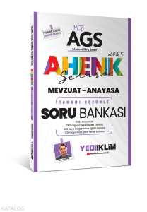 Yediiklim Yayınları 2025 MEB AGS Ahenk Serisi Mevzuat - Anayasa Tamamı Çözümlü Soru Bankası