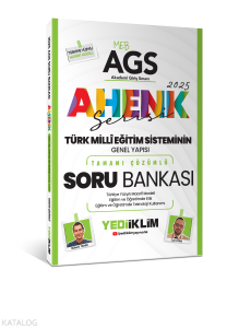 Yediiklim Yayınları 2025 MEB AGS Ahenk Serisi Türk Milli Eğitim Sisteminin Genel Yapısı Tamamı Çözümlü Soru Bankası