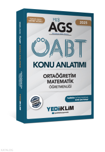 Yediiklim Yayınları 2025 MEB AGS ÖABT Ortaöğretim Matematik Öğretmenliği Konu Anlatımı