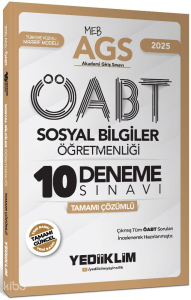 Yediiklim Yayınları 2025 MEB AGS ÖABT Sosyal Bilgiler Öğretmenliği Tamamı Çözümlü 10 Deneme Sınavı