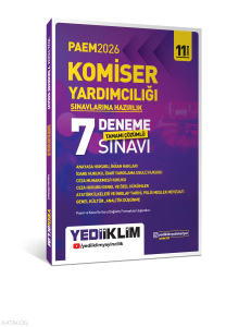 Yediiklim Yayınları 2026 PAEM Komiser Yardımcılığı Sınavlarına Hazırlık Tamamı Çözümlü 7 Deneme Sınavı