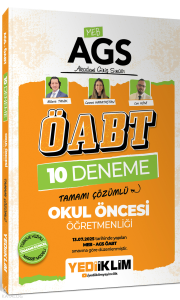 Yediiklim Yayınları AGS ÖABT Okul Öncesi Öğretmenliği Tamamı Çözümlü 10 Deneme Sınavı