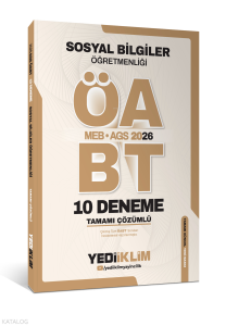 Yediiklim Yayınları AGS ÖABT Sosyal Bilgiler Öğretmenliği Tamamı Çözümlü 10 Deneme Sınavı
