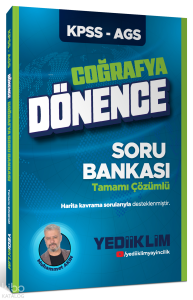 Yediiklim Yayınları Kpss-Ags Dönence Coğrafya Tamamı Çözümlü Soru Bankası