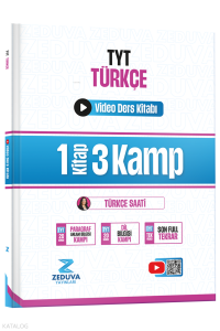 Zeduva Yayınları Türkçe Saati TYT Türkçe 1 Kitap 3 Kamp Video Ders Kitabı